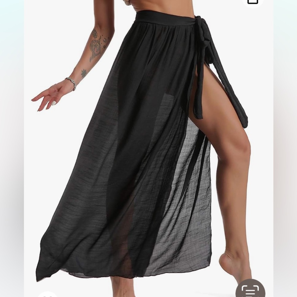 NWT DOSE black semi sheer swim cover-up one size 4-12